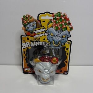 Stretchez Braineez Squishy Toy - White Head with Red/Green Brain